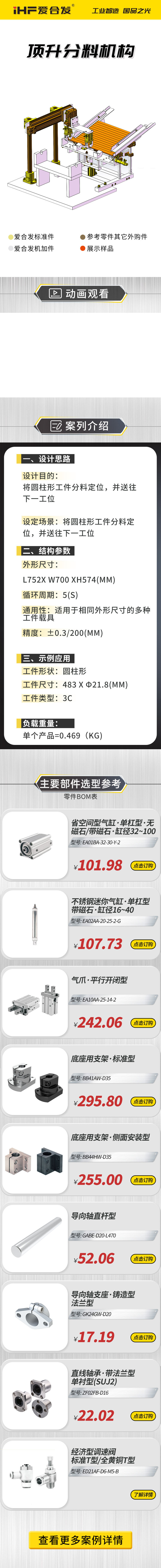 愛合發案例（lì）介紹：頂升（shēng）分料機構！